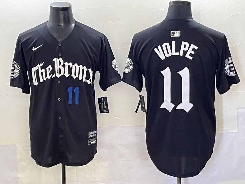 Men 2025 New York Yankees 11 Volpe Black Five generations Joint Name Nike MLB Jersey style 2